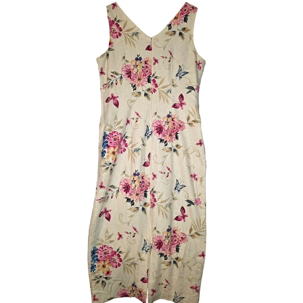 Ultra Dress New York Floral Butterfly Sheath Women Size 12‎ Beige Wedding guest - Picture 2 of 9